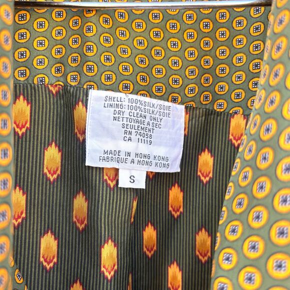 Vintage Anne Pinkerton 1980s Silk Botanical Print Holiday Festive Vest Small - Picture 5 of 7